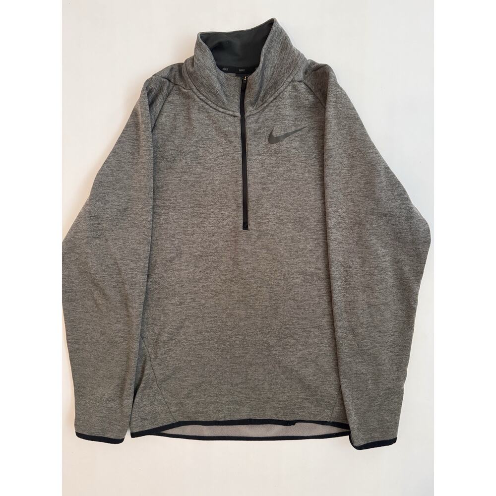 Men’s Nike Dri Fit Half Zip Therma Gray Pullover Sweatshirt Size Small